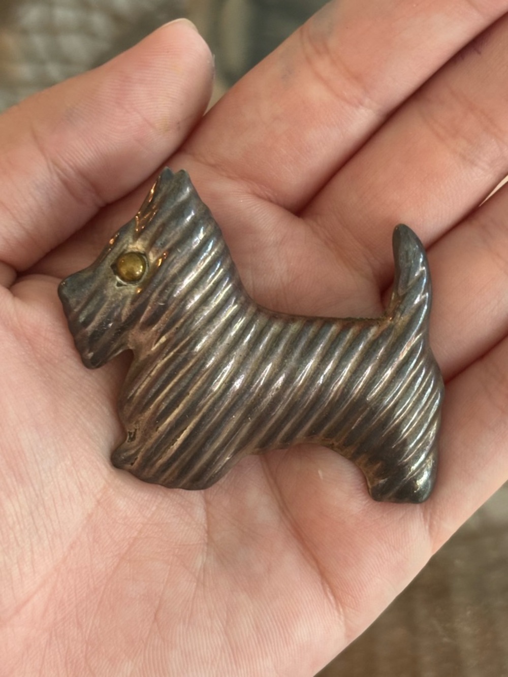 Laton Taxco Sterling Silver Terrier Dog Brooch